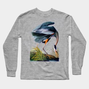 Audubon Great Blue Heron Long Sleeve T-Shirt